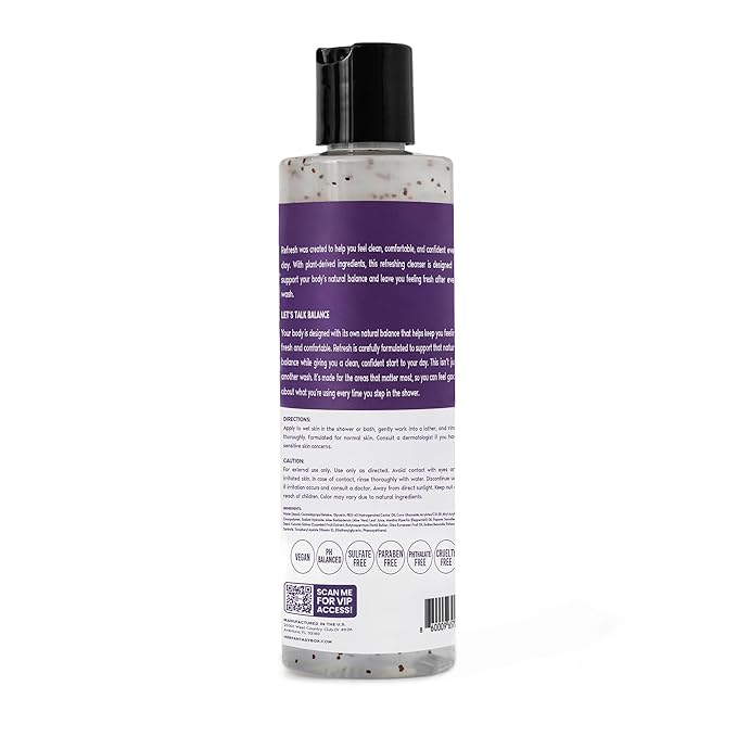 Her Fantasy Box | Refresh pH Balancing Shower Gel - Natural Feminine Hygiene Solution for Gentle Cleansing, Odor Control, and Skin Nourishment - pH-Balanced Formula for All Skin Types (16 oz)