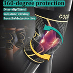Copper Knee Braces for Women and Men 2 Pack, Knee Compression Sleeve for Knee Pain, Arthritis,ACL, Meniscus Tear, Joint Pain Relief, Knee Support for Running, Working Out, Fitness, Weightlifting-L