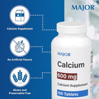 Major 600mg Calcium Tablets - Calcium Supplement - 150 Count (1 Pack)