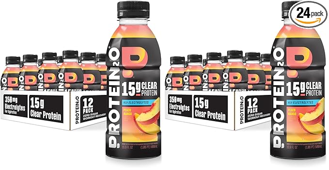 Protein2o 15g Whey Protein Infused Water,Peach Mango,16.9 Oz Bottle,(Pack of 24)