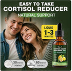 Cortisol Supplements for Women & Men, 15-in-1 Cortisol Detox & Reducer - Adrenal Balance, Relaxation, Sleep & Focus, with Magnesium, Ashwagandha, L-Theanine, Vitamin C, D3 & B6, 2 Fl Oz