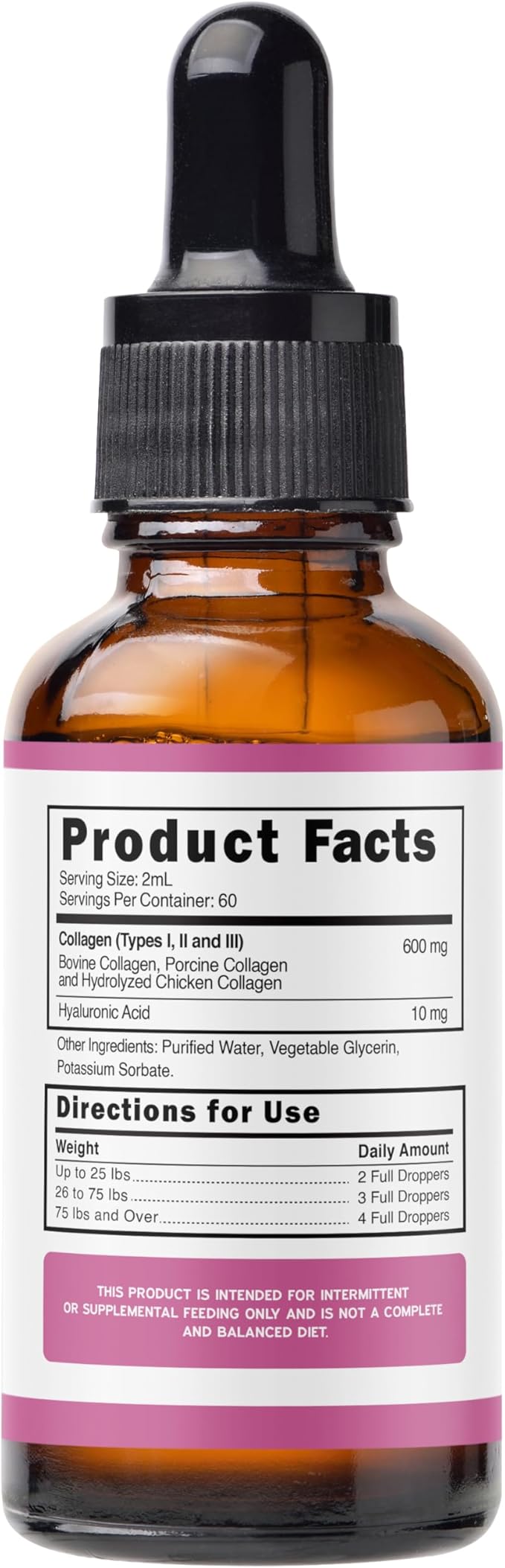 Premium Liquid Collagen for Dogs (120ml) Daily Collagen Dogs Supplement Drops with Types I, II & III & Hyaluronic Acid - Dog Supplement for Joints and Digestive Health - All Breeds & Sizes - USA Made