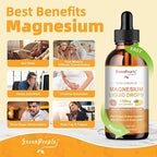 GREENPEOPLE Magnesium Glycinate Liquid Drop - 17-in-1 4Fl. Oz Triple Magnesium Complex Supplement with Glycinate 400mg & Citrate 500mg Taurate/L-Theanine for Calm Mood/Muscle/Sleep,Pineapple Flavor