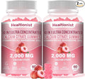 2 Packs 2000mg Calcium Citrate with Vitamin D3 K2 Supplements Gummies for Women & Men, Magnesium, Zinc, High Absorption, Bone, Muscle & Immune Support, 120 Counts Peach Flavor Gummies