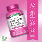 Nature's Truth Hair, Skin & Nails Vitamins | 5000mcg | 250 Softgels | Includes Collagen, Biotin and Coconut Oil | Non-GMO & Gluten Free Supplement for Women and Men