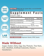 Magnesium Complex with Ashwagandha & L-Theanine - Stress Relief, Bone & Relaxation Support - w/Vitamin D3, B6 - Glycinate, Citrate, Malate, Taurate - 180 Vegan Capsules, Non-GMO, Gluten free