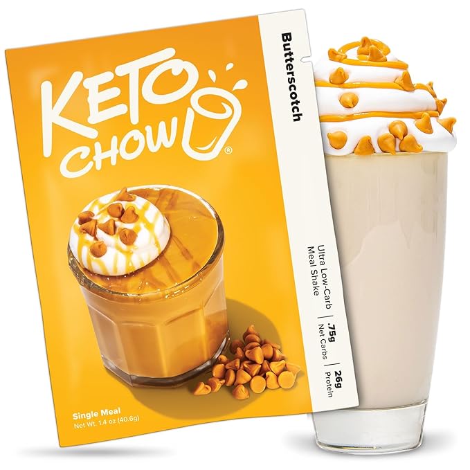 Keto Chow Butterscotch | Keto Meal Replacement Shake Powder | Nutritionally Complete | Low Carb | Delicious Easy Meal Substitute | Protein Rich You Choose The Fat | Single Meal Sample