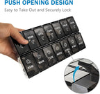 Mossime XL Large Daily Pill Organizer 2 Times a Day, Extra 7 Day Pill Box Am Pm, Weekly Day Night Vitamin Holder, Medicine Organizer, Big Pill Container, Medication Dispenser 14 Compartments