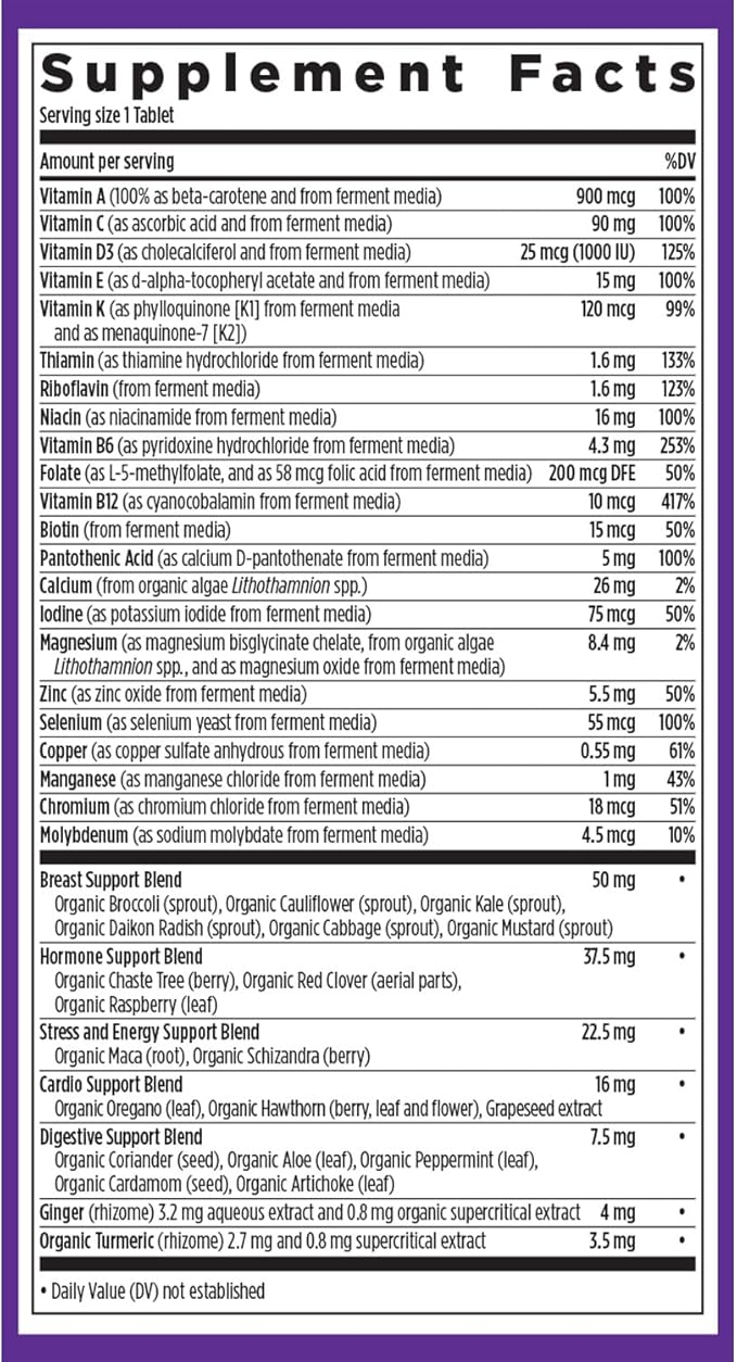 New Chapter Women’s Multivitamin 40+, extra B6 & B12, Biotin for Hair Growth, D3, Vit C, Zinc for Immune & Stress Support, Gentle on an Empty Stomach, One Daily, Non-GMO, Gluten-Free, 48 Tablets