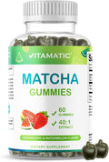 Vitamatic Matcha Gummies 60 Count | Strawberry & Watermelon Flavor - Non-GMO
