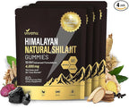 Shilajit Gummies for Men & Women | 4000mg High Potency 10-in-1 Formula with Pure Himalayan Shilajit, Ashwagandha, and 75% Fulvic Acid | Sugar-Free Vegan, 85+ Trace Minerals | Men 4000mg / 4 Bag