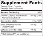 NATURELO Immune Support – Vitamin C, Elderberry, Zinc, Echinacea – Natural Immunity Boost w/Antioxidant, Herbal & Mineral Defense - 60 Vegan Capsules (Pack of 2)