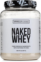 NAKED Whey Vanilla Protein Powder - Only 3 Ingredients - Grass Fed Whey Protein Powder, Vanilla Flavor, and Organic Coconut Sugar, NSF Certified, No GMO, No Soy, and Gluten Free - 24 Servings