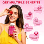 L-Methylfolate 15 mg Gummies, Methylfolate Supplement, Folate 5-MTHF Supplement for Support Mood, Brain Health, Immune System, Sugar Free, Strawberry Flavor, 60 Count