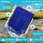 20 Compartment UV Protected Large Cobalt Blue Pill Case with Airtight Seal, Spill Proof, Silicone Gasket Waterproof Med Box with Medication Map (Cobalt Blue, 20 Compartment - 1 Pack)