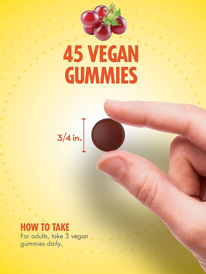 Sundance Iron Gummies | Plus B-Vitamins | 45 Vegan Gummies | Grape Flavor | Vegan, Non-GMO, and Gluten Free Supplement