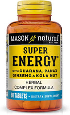 MASON NATURAL Super Energy, Made with Guarana, Panax Ginseng & Kola Nut for Optimal Performance & Energy, 30 Day Supply