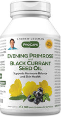ANDREW LESSMAN Evening Primrose and Black Currant Seed Oil 360 Softgels - Soothes Physical Discomfort and Mood Swings Due to Menstrual Cycle, with Gamma-Linolenic, Omega-6 Fatty Acids, No Additives