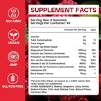 Magnesium Glycinate Gummies 400mg, Sugar Free Magnesium Gummies for Sleep, Muscle Support and Relaxation, Calm Magnesium Supplements for Women and Men, 90 Count