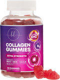 Collagen Peptides Gummies - 2500 mcg D-Biotin Per Serving - Hydrolyzed Protein Type I & III Multi Collagen Supplement with Vitamin C & Zinc - Support for Hair, Skin, Nails, Berry Flavor - 120 Gummies