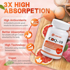 OMOGS CoQ10 400mg Softgels, Coenzyme Q10 High Absorption Supplements Support Heart Health, Cardiovascular Health, Immune System & Cellular Energy Production, Gluten Free, 60 Softgels