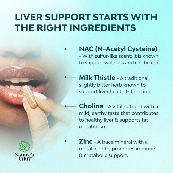 Liver Support NAC Supplement with Milk Thistle for Liver Cleanse Detox & Repair - N Acetyl Cysteine Supplement Liver Cleanse with Antioxidants, Turmeric, Choline, Dandelion & L-Glutathione - 120 Count