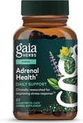 Gaia Herbs Adrenal Health Daily Support - Herbal Supplement with Ashwagandha, Holy Basil & Schisandra - Help Maintain Healthy Energy & Stress Levels* - 60 Vegan Liquid Phyto-Caps (30 Servings)