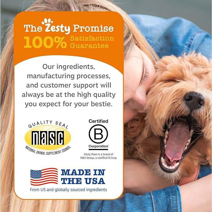 Zesty Paws Turmeric Curcumin for Dogs - for Hip & Joint Mobility Supports Canine Digestive Cardiovascular & Liver Health - Coconut Oil for Skin Health with 95% Curcuminoids + BioPerine Duck, 90 Count