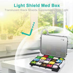 Fullicon Extra Large Pill Organizer with Moisture Proof Design, Travel Jumbo Pill Box with 20 Compartment, Supplement Organizer for Vitamins with 3 Secured Buckles (Black)