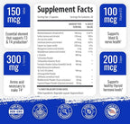 1 Body Thyroid Support Supplement, 90-Day Supply, 2 Pack with B12, Iodine, Zinc, Selenium, Ashwagandha, Non-GMO Vegetarian Formula (60 Count (Pack of 2))