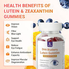 JulyDeer 2 Packs Lutein and Zeaxanthin Gummies Supplements Support Eye Health, 9 in 1 with 8mg Lutein & 1.6mg Zeaxanthin, Eye Support | Non-GMO, Vegan | Sweet Orange Flavor | 120 Gummies