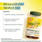 MegaFood Vitamin B12 Energy Gummies - Vegan - With Methyl B12 Vitamins to Support Cellular Energy Production - Ginger - Daily Vitamin B12 Supplement - USDA Organic - 70 Gummies, 35 Servings
