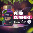 Dream Spell 3D Natural-Based Sleep Aid - Soothes an Alert Mind, No Next-Day Grogginess- Drug-Free Innovative Formula with 3Mg Melatonin, GABA, Hops - Restful Nights, Refreshed Mornings - 60 Capsules