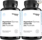 Zinc Picolinate, Magnesium Glycinate Supplements with P5P Vitamin B6 | Magnesium and Zinc Vitamin | Reproductive & Fertility Health, Hormone Balance, Immune System Support | 30 Day Supply (Pack of 2)