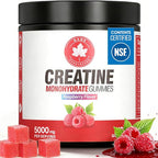 Creatine Gummies, NSF Certified, 5g Creatine Monohydrate per Serving with Taurine & B12, Raspberry Flavor, 160 Count, for Men & Women