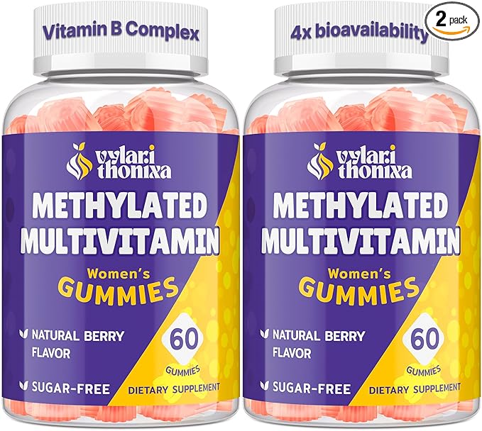 Methylated Multivitamin for Women Gummies, Methylfolate & B12, TMG, Calcium, Probiotic, Daily Vitamin A, C, E, B Complex - Energy, Immune, Bone, Skin, Hair - Vegan, Sugar Free, 120 Count