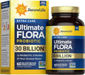 Renew Life Adult Probiotics 30 Billion CFU Guaranteed, 12 Strains, For Men & Women, Shelf Stable, Gluten Dairy & Soy Free, Ultimate Flora Extra Care, 60 Count, Pack of 1