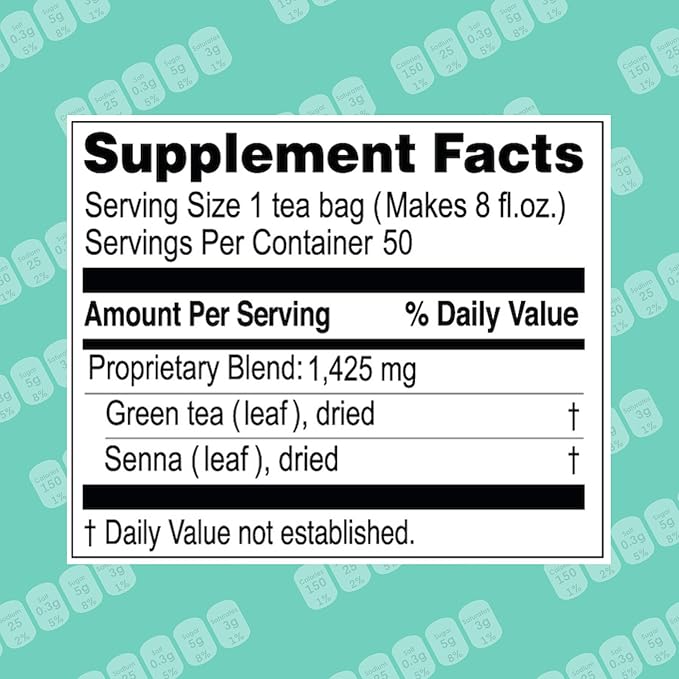 Hyleys Slim Tea Weight Loss Herbal Supplement with Goji Berry - Cleanse and Detox - 50 Tea Bags