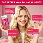 CFILIHTC NAC Gummies 600mg, N Acetyl Cysteine Supplement with Glutathione, Resveratrol, Magnesium, CoQ10, NAC Chewable for Antioxidants & Immune Support, Strawberry Flavor 60 Gummies