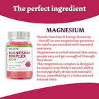 Magnesium Complex Gummies 800mg - 60 Counts Magnesium Glycinate&Citrate&Malate Gummy for Rest Muscle Function