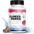 Flower Power Vaginal Moisture Support Capsules for Women — Vaginal Dryness Supplement with Powdered Slippery Elm Bark | Supports Vaginal Wellness During Menopause & Stress | 60 Count, Made in USA