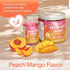 60 Yerba Mate Gummies - Formulated with L-Theanine, Rhodiola Rosea, Ginseng, Choline, B12 – Peach Mango Flavor – Vegan, Gluten-Free, Non-GMO
