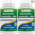 Best Naturals, Glucosamine Chondroitin MSM Supplements, 2600 mg per Serving, 90 Capsules (90 Count (Pack of 2))