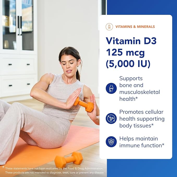 Pure Encapsulations Vitamin D3 125 mcg (5,000 IU) - Supplement to Support Bone, Joint, Breast, Heart, Colon, and Immune Health* - with Vitamin D - 60 Capsules