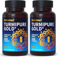 BioEmblem Turmeric Curcumin with Clinically Studied TurmiPure - 1 Small Cap Daily, 24x More Absorption Than Others - Non-GMO - Joint Support, Healthy Inflammation Turmeric Supplements, 60 Serving