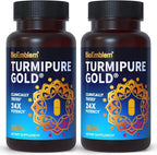 BioEmblem Turmeric Curcumin with Clinically Studied TurmiPure - 1 Small Cap Daily, 24x More Absorption Than Others - Non-GMO - Joint Support, Healthy Inflammation Turmeric Supplements, 60 Serving