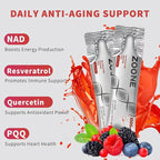 NAD Resveratrol Supplement, NAD+ Liquid Supplement 1000mg, with Nicotinamide Riboside, Resveratrol & PQQ, NAD Supplements for Men & Women, Healthy Aging & Boosts Cellular Energy – 30 Packs