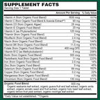 PlantFusion Organic Multivitamin for Women with Iron, One Daily Vegan Multivitamin with Plant Based B12, D3 & Whole Food Blend for Energy & Immune Support - 30 Tablets (1 Month Supply)