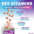 Multivitamin Gummies for Adults - Complete Adult Multivitamins Gummy with Essential Vitamins A, C, D, E, & High Potency B12 for Women & Men, Daily Immune Support Multivitamins Supplement - 120 Gummies