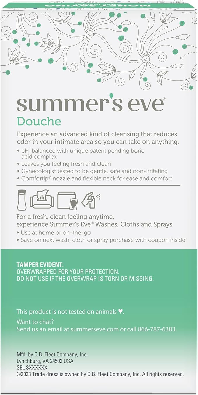 Summer's Eve Feminine Douche, Complete Clean | Odor Reduction | Boric Acid Complex | 2 Units | 4.5 oz Each